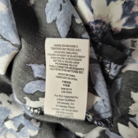 Free People Black Floral Long Sleeve Mini Dress S – Sunflower Print Cottagecore - Picture 8 of 9